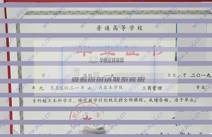 山西财经大学华商学院毕业证学位证样本