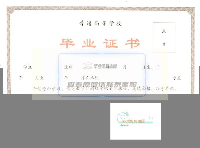 安徽电子信息职业技术学院原版毕业证样式高清图片