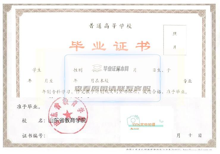 2009年山东省教育学院大专毕业证原版高清展示