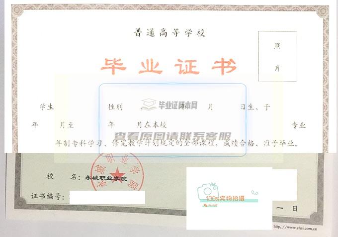 高清永城职业学院毕业证样本2011年全日制原版毕业证图片
