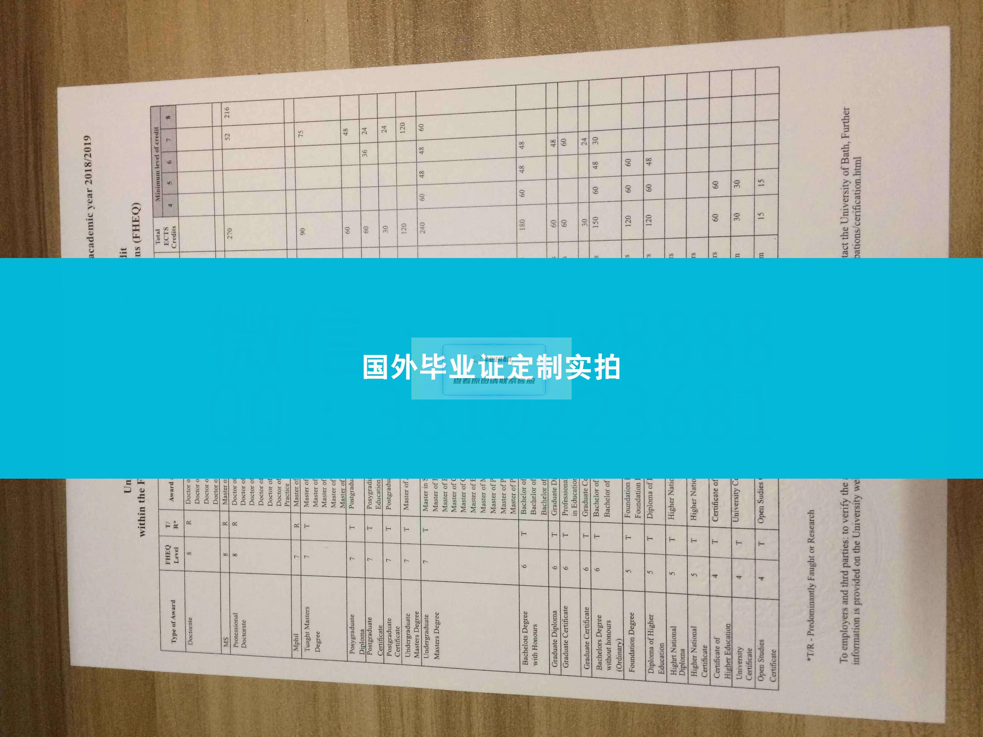 巴斯大学毕业证样本成绩单模板