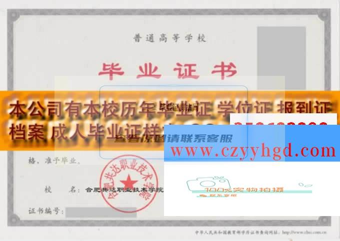 查看当前位置： 合肥共达职业技术学院毕业证样本档案原图