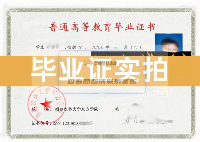 福建农林大学东方学院成绩单毕业证档案学位证样本