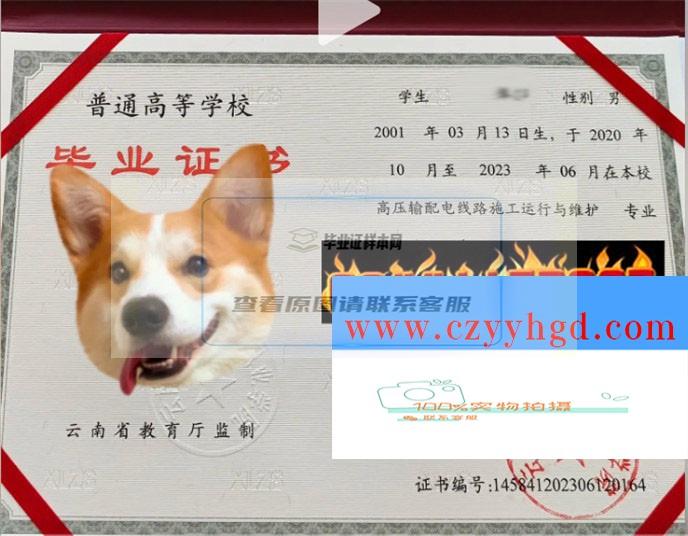 云南水利水电职业学院毕业凭证及学位样本一览