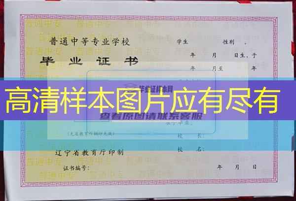 沈陽市中專（職中）畢業證樣本圖片大全