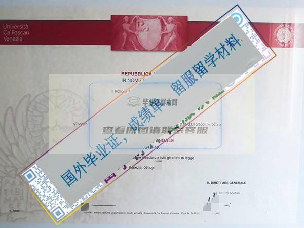 威尼斯東方大學Università Ca' Foscari Venezia畢業證樣本