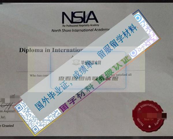 新西兰北岸酒店管理学院North Shore International Academy毕业证样本