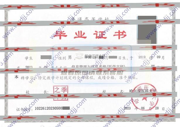 哈爾濱醫科大學畢業證樣本照片