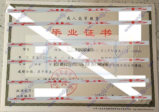 湖南鐵道職業技術學院2010屆畢業證樣本